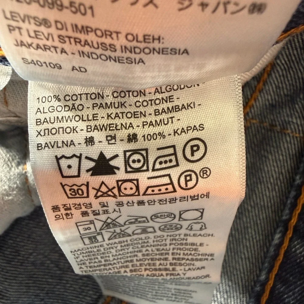 Levis 505 Regular Fit Jeans Mens 34x32‎ Blue Medium Wash Straight Leg Denim